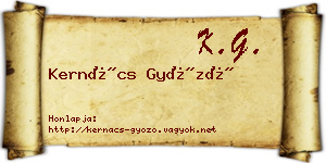 Kernács Győző névjegykártya